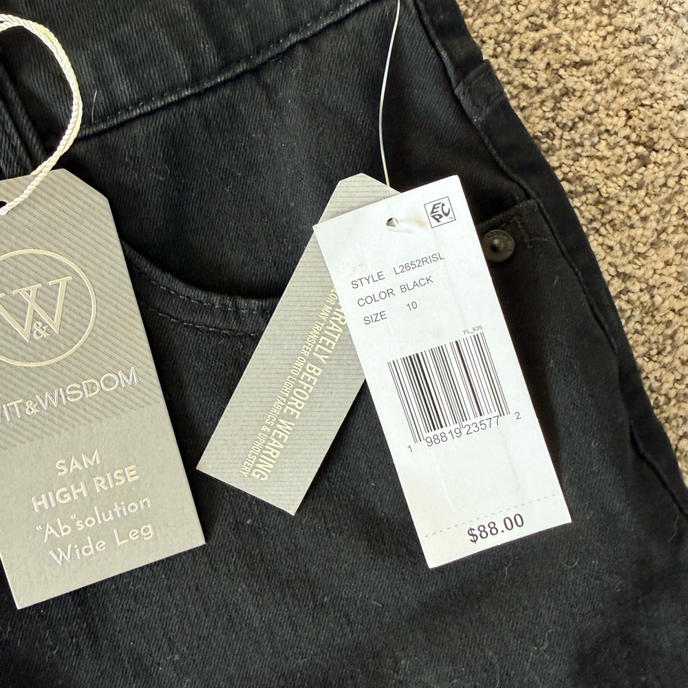 Wit & Wisdom Charcoal High-Rise Wide-Leg Pants - Picture 5 of 5